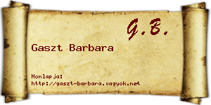 Gaszt Barbara névjegykártya